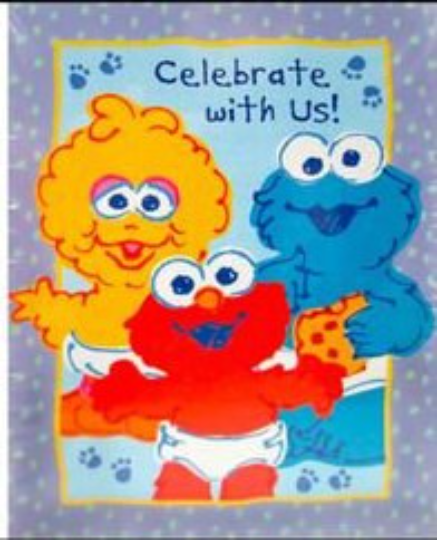 Sesame Street Beginnings-Pastel 1st Birthday Invitations w/ Envelopes & Thank You Notes (8ct each)