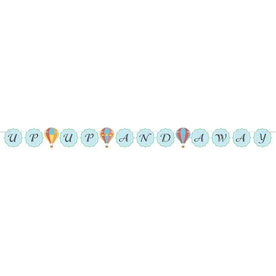 Hot Air Balloon Up, Up & Away Shaped Ribbon Banner 7ft