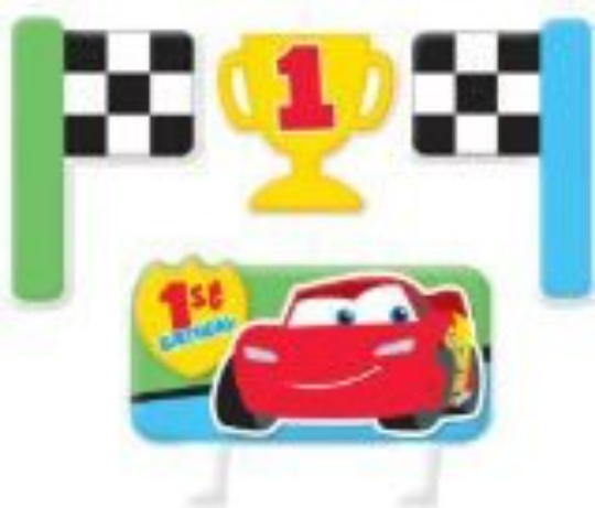 Disney Cars 1st Birthday Cake Candle Set 4ct