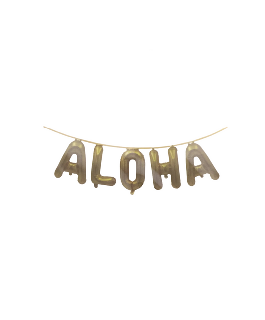 Let's Party Air-Filled Gold "ALOHA" Foil Mylar Balloon Banner Kit