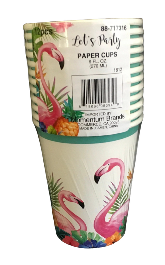 Let's Party Luau "Flamingo" Paper Cups 12ct