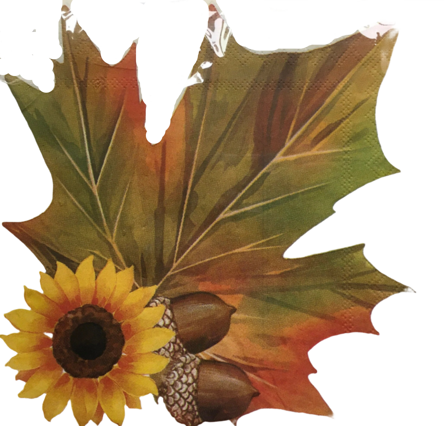 Hello Fall "Sugar Maple Leaf" Shaped Luncheon Paper Napkins 20ct