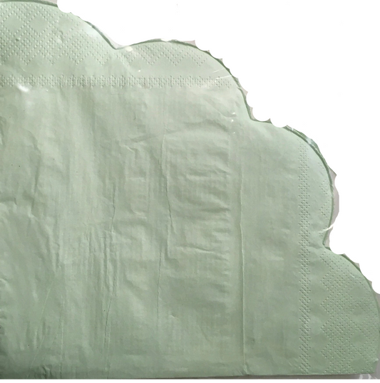 Garden Spring Fling "Pretty Pastels Pear Green" Scalloped Die-Cut Edge Luncheon Paper Napkins 16ct