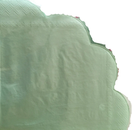 Garden Spring Fling "Pretty Pastels Fresh Mint" Scalloped Die-Cut Edge Luncheon Paper Napkins 16ct