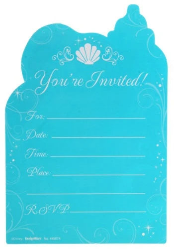 The Little Mermaid "Sparkle" Invitations w/ Envelopes, Save the Date & Seals (8ct each)