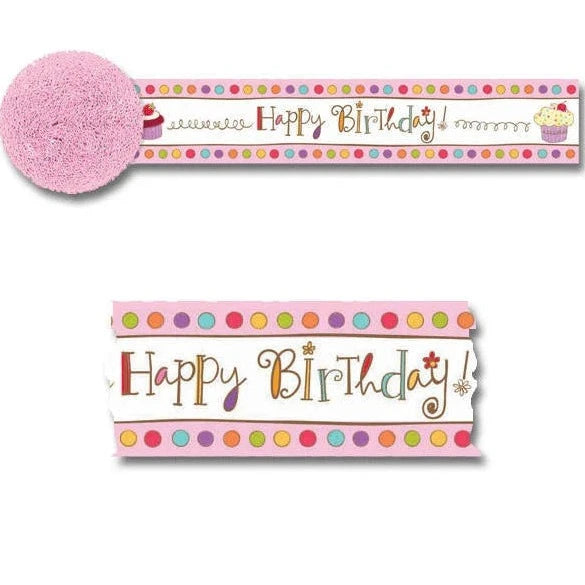 Sweet Stuff Birthday Crepe Paper Streamer 30ft