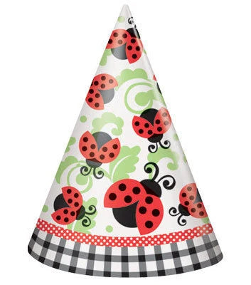 Garden Lively Ladybugs Cone Hats 8ct