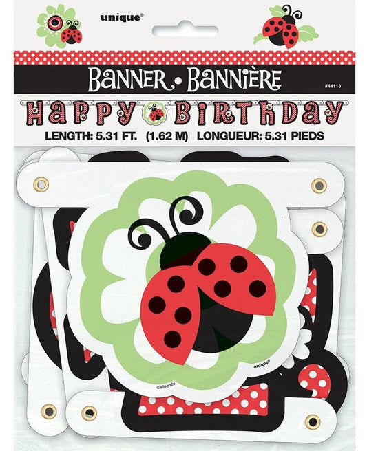 Garden Lively Ladybugs Happy Birthday Jointed Banner 5ft