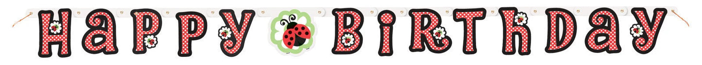 Garden Lively Ladybugs Happy Birthday Jointed Banner 5ft