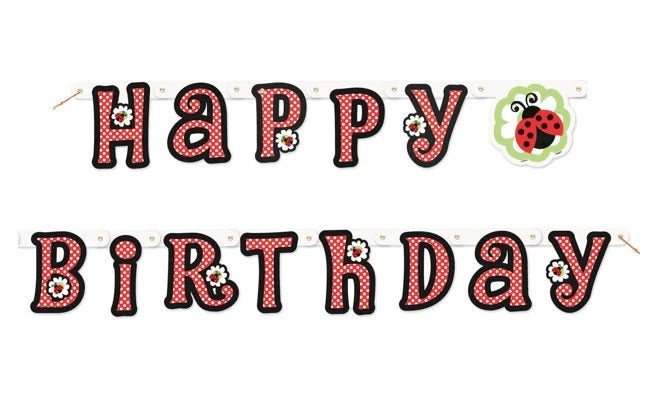 Garden Lively Ladybugs Happy Birthday Jointed Banner 5ft