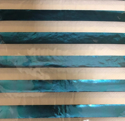 Summer Luau Striped Turquoise Luncheon Paper Napkins 20ct