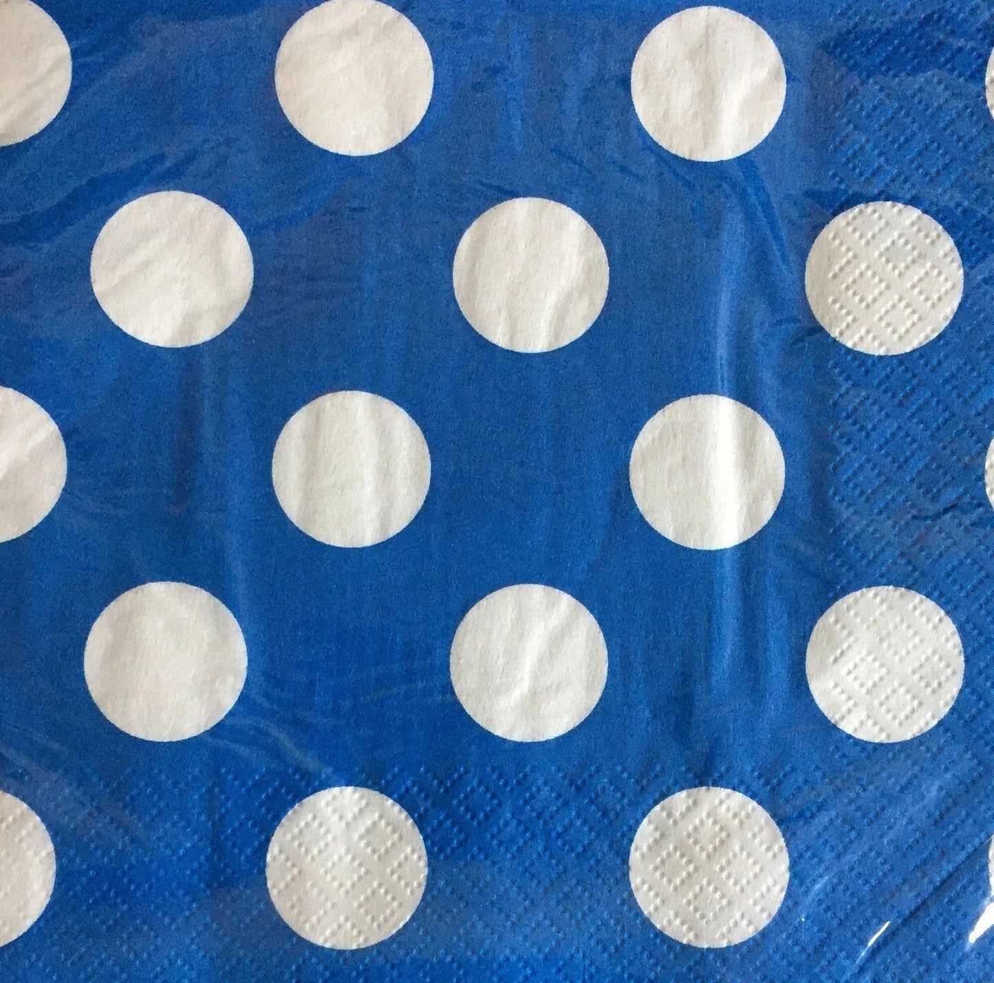 Royal Blue Polka Dot Luncheon Paper Napkins 2 Ply 16ct