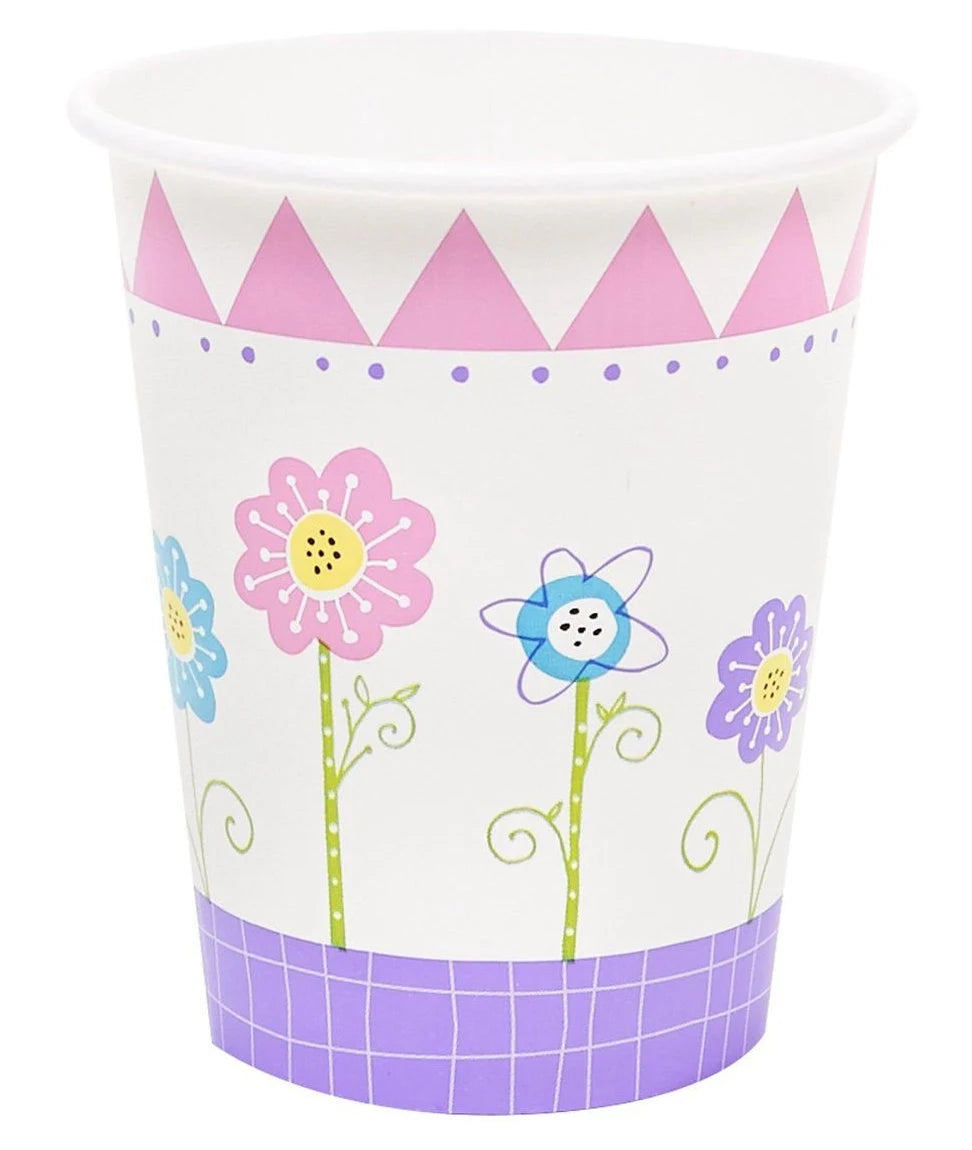 Flower Party Paper Cups 8ct