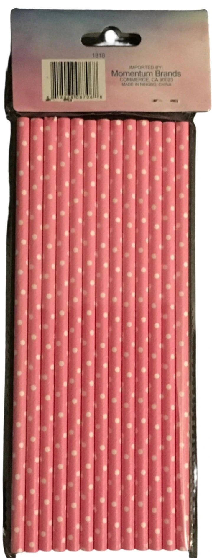 Happy Easter "Pink Mini Polka Dots" Paper Straws 25ct