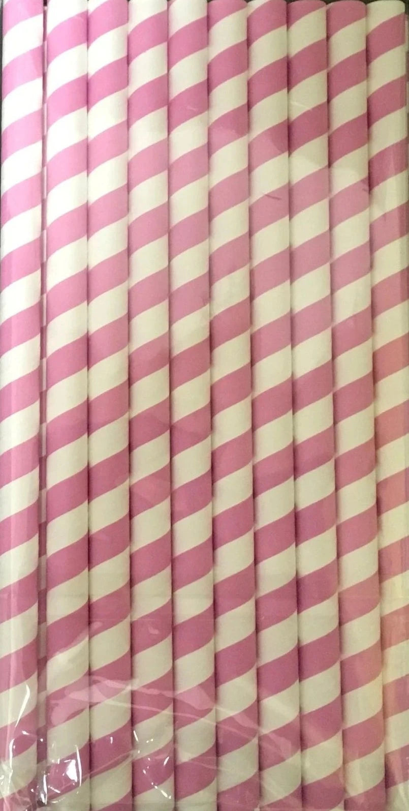 Pink Striped Jumbo Paper Straws 20ct