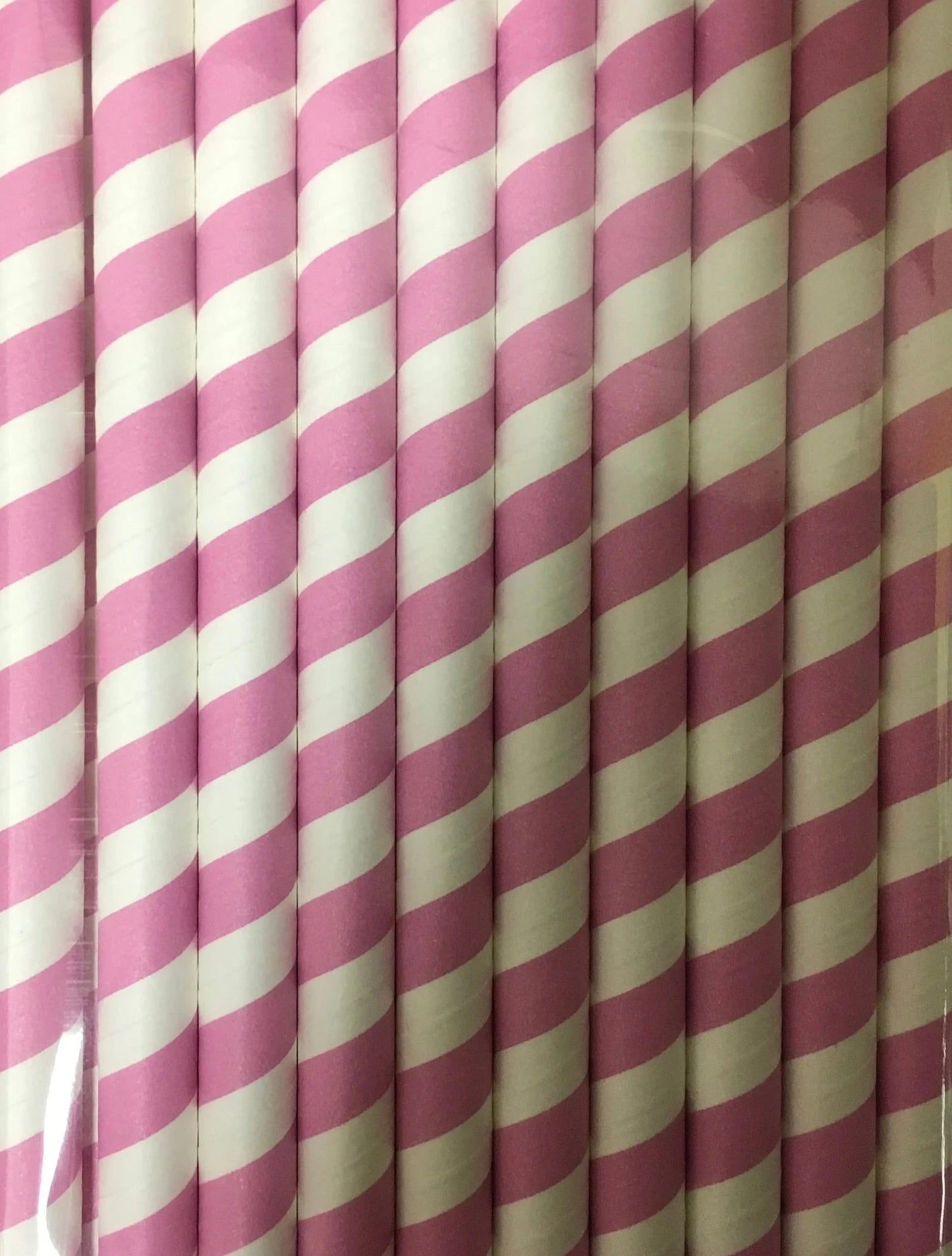 Pink Striped Jumbo Paper Straws 20ct