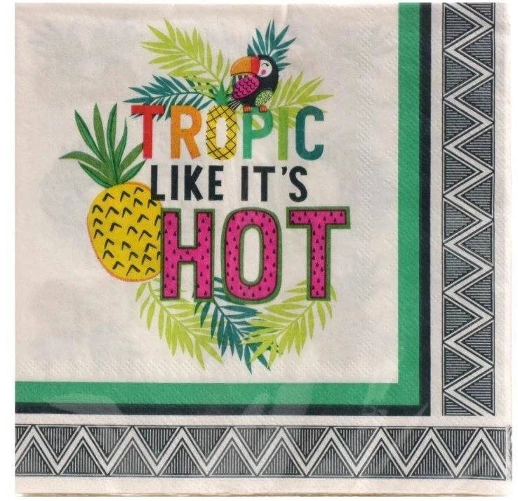 Tropical Luau "Tropical Toucan" (Tropic Like It’s Hot) Luncheon Paper Napkins 18ct