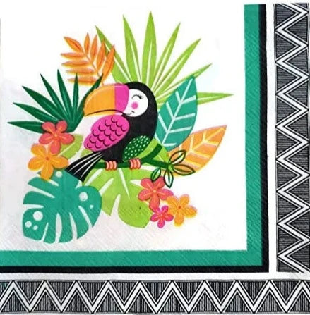 Tropical Luau "Tropical Toucan" Luncheon Paper Napkins 18ct