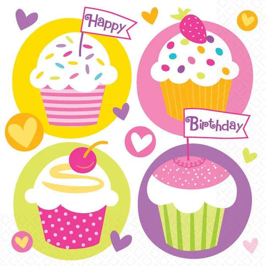 Cupcake Party Luncheon Paper Napkins 16ct