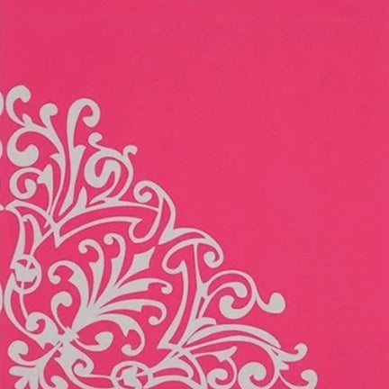 Flourish Pink with Damask Pattern Luncheon Paper Napkins 20ct