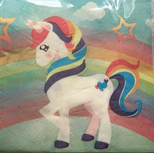 Pastel Unicorn Luncheon Paper Napkins 20ct