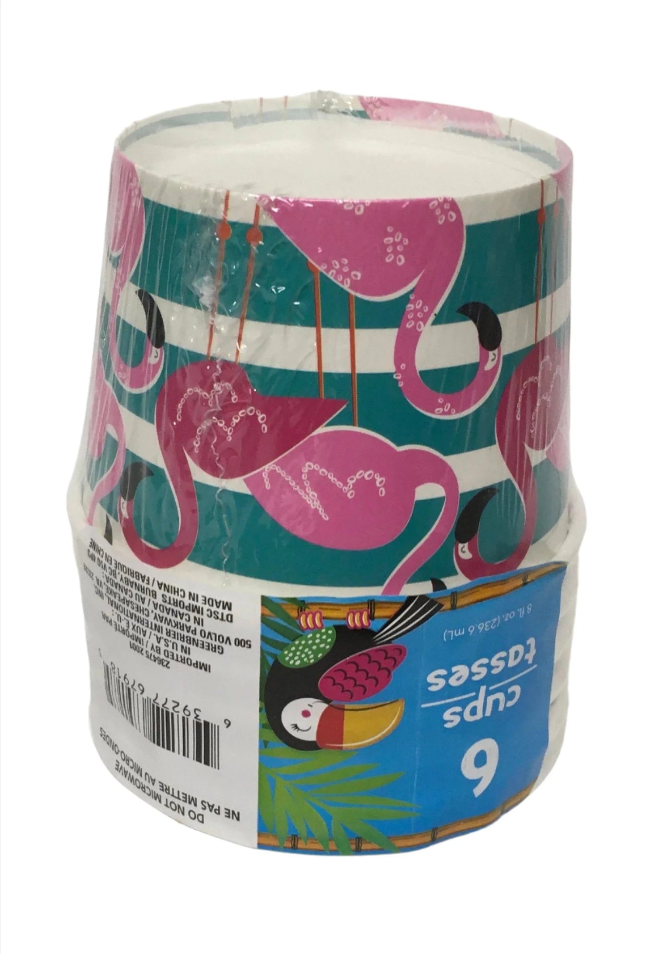 Tropical Luau "Pink Flamingo" Paper Treat Cups 6ct