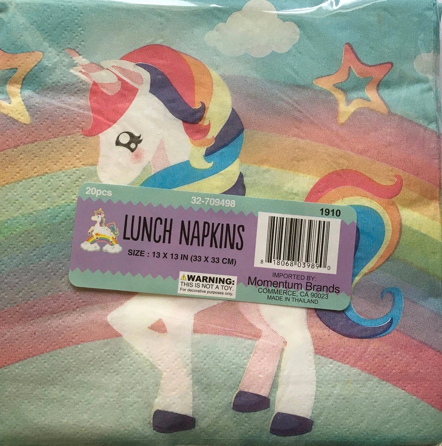 Pastel Unicorn Luncheon Paper Napkins 20ct