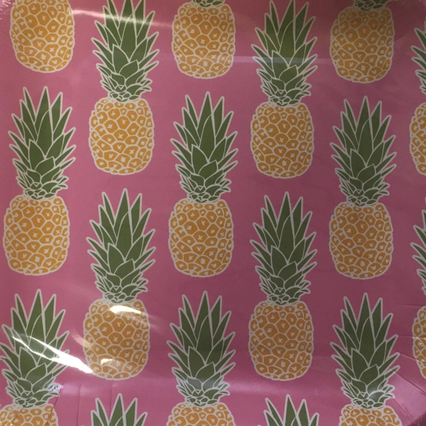 Tropical Luau "Pineapple" Lunch Square Paper Plates 12ct