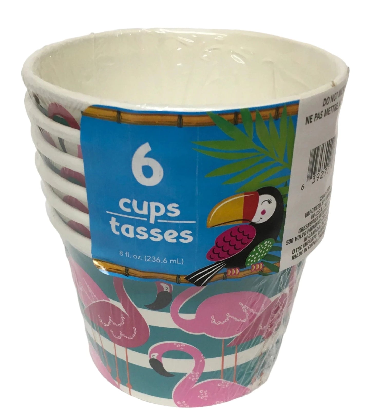 Tropical Luau "Pink Flamingo" Paper Treat Cups 6ct