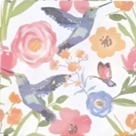 Garden Spring Fling "Social Hummingbird" Beverage Paper Napkins 28ct