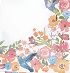 Garden Spring Fling "Social Hummingbird" Luncheon Paper Napkins 18ct