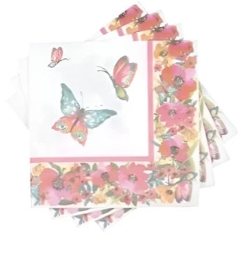 Garden Spring Fling "Social Butterfly" Luncheon Paper Napkins 18ct