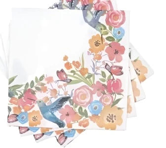 Garden Spring Fling "Social Hummingbird" Luncheon Paper Napkins 18ct