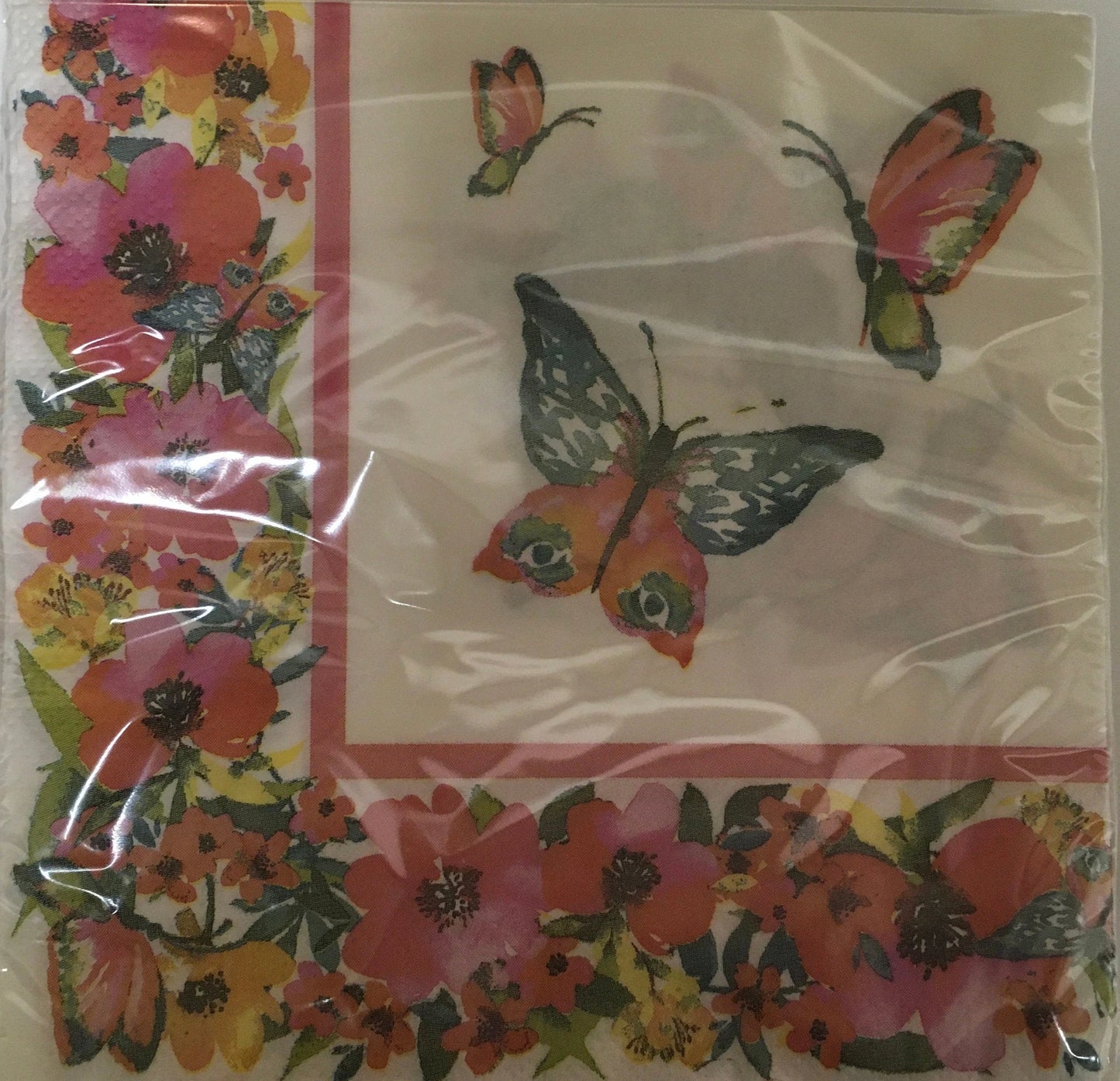 Garden Spring Fling "Social Butterfly" Luncheon Paper Napkins 18ct