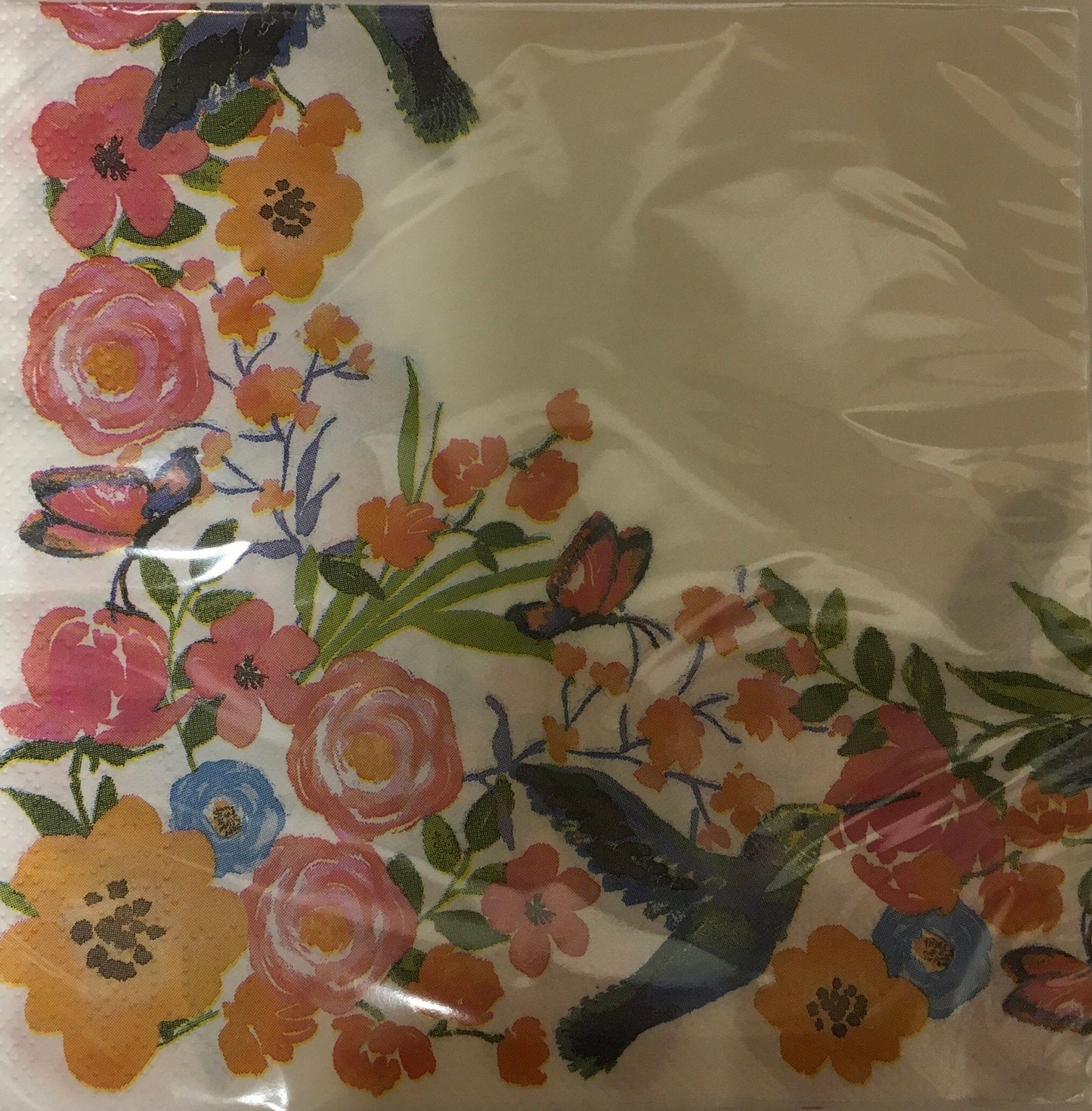 Garden Spring Fling "Social Hummingbird" Luncheon Paper Napkins 18ct