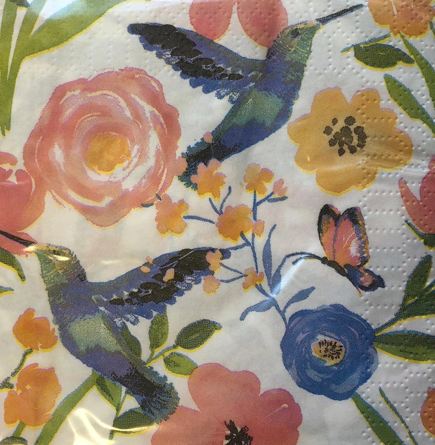 Garden Spring Fling "Social Hummingbird" Beverage Paper Napkins 28ct