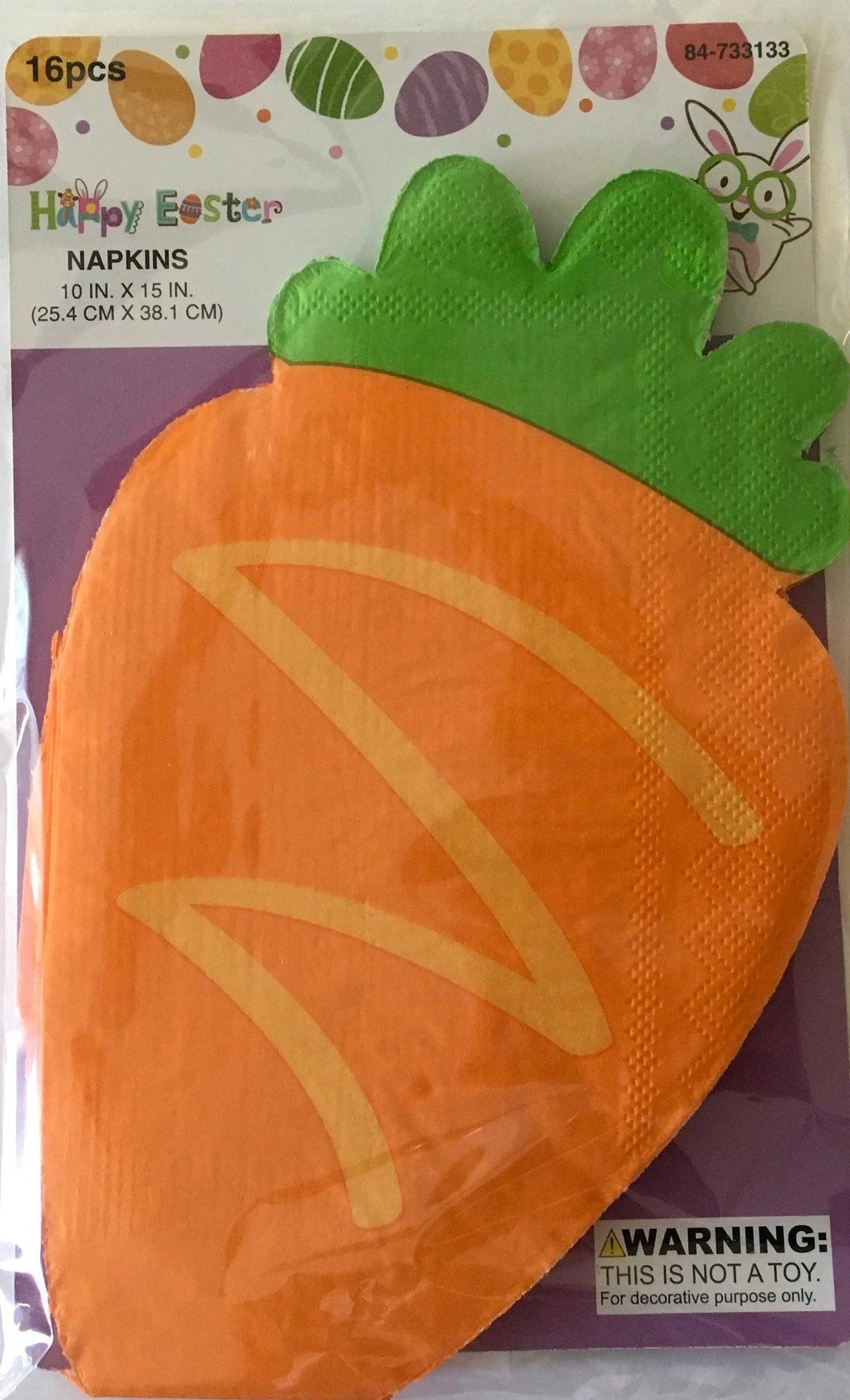 Happy Easter "Carrot Shaped" Luncheon Paper Napkins 16ct