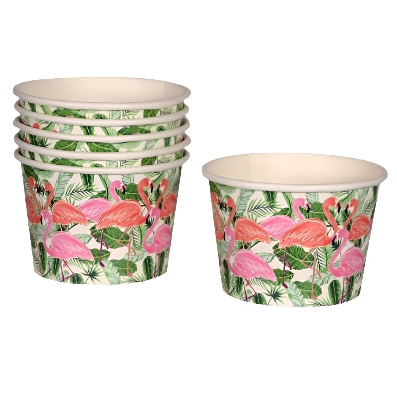 Tropical Luau "Flamingos" Paper Treat Cups 6ct