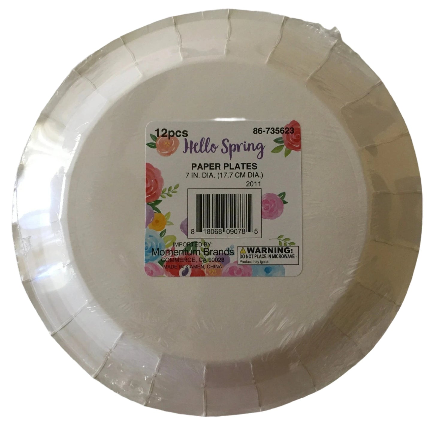 Garden "Hello Spring Floral" Dessert Paper Plates 12ct