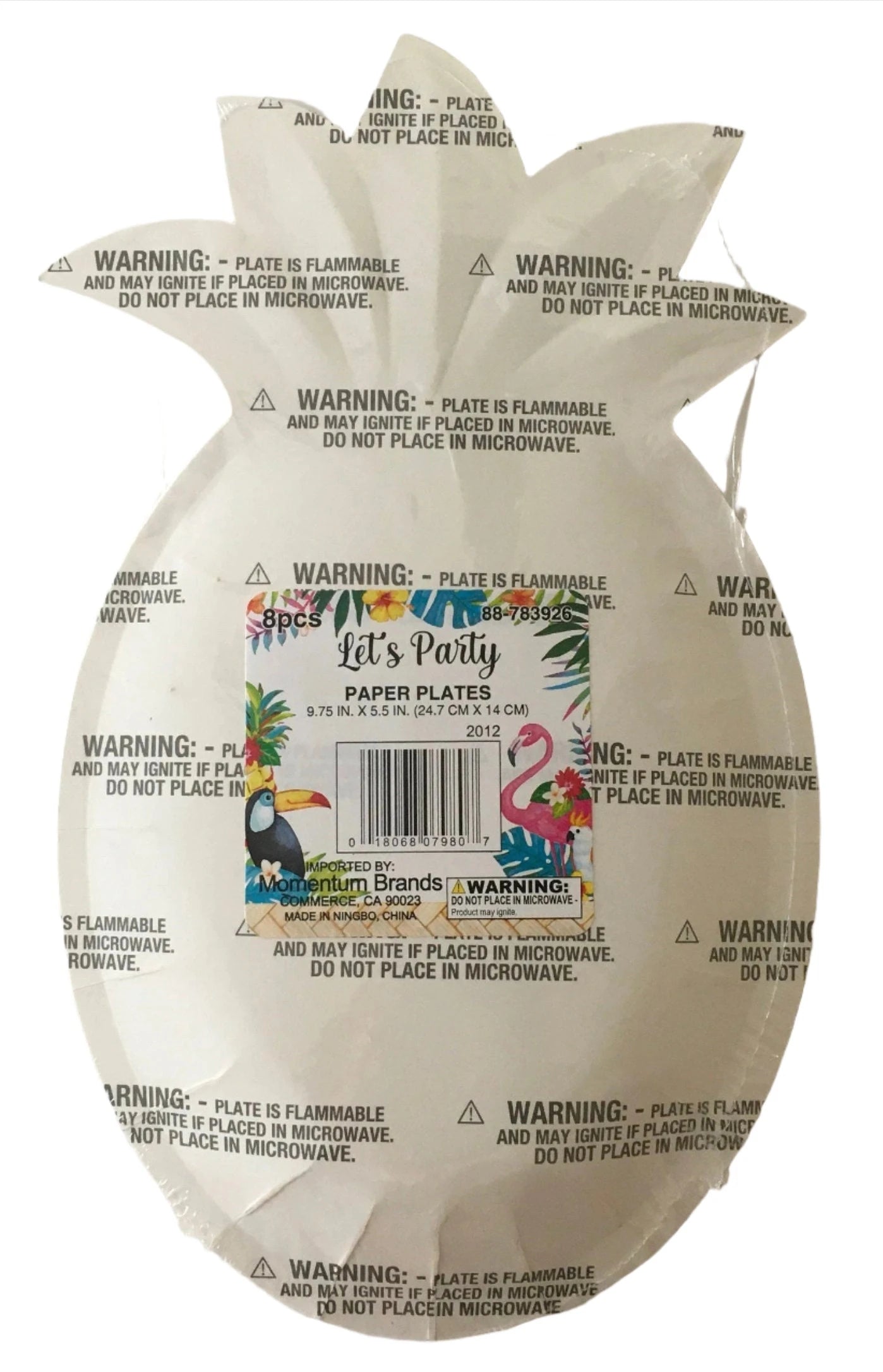 Let's Party "Golden Pineapple" Shaped Lunch/Dessert Paper Plates 8ct