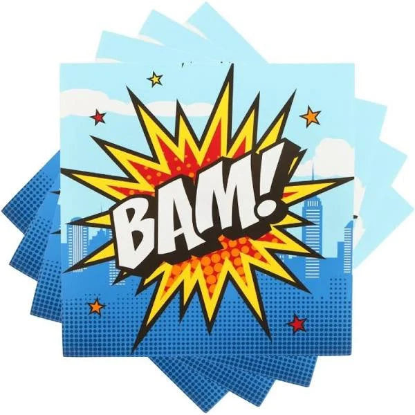 Superhero "Comic Book" Luncheon Paper Napkins 20ct