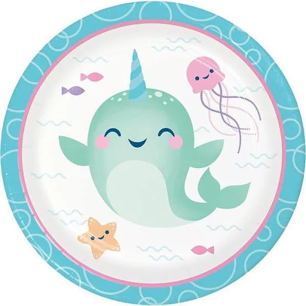 Narwhal Party Dessert Paper Plates 8ct