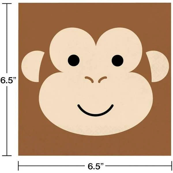 Monkey Animal Faces Luncheon Paper Napkins 16ct