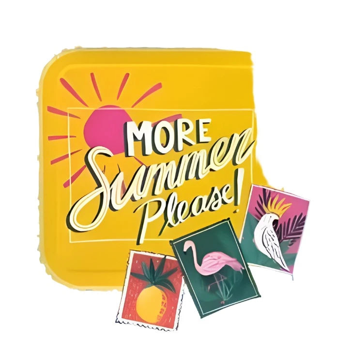 Tropical Luau "More Summer Please" Lunch Square Paper Plates 12ct