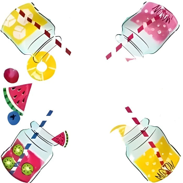 Sweet Summer "Fruits & Jars" Lunch Square Paper Plates 12ct