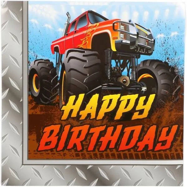 Monster Truck Rally Luncheon Paper Napkins 20ct