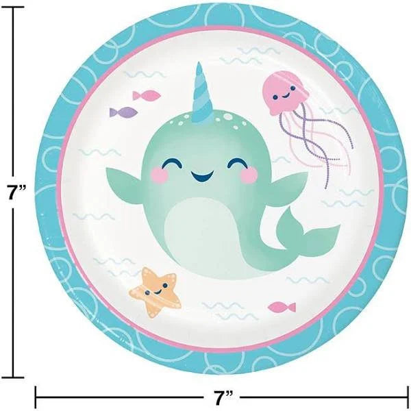 Narwhal Party Dessert Paper Plates 8ct