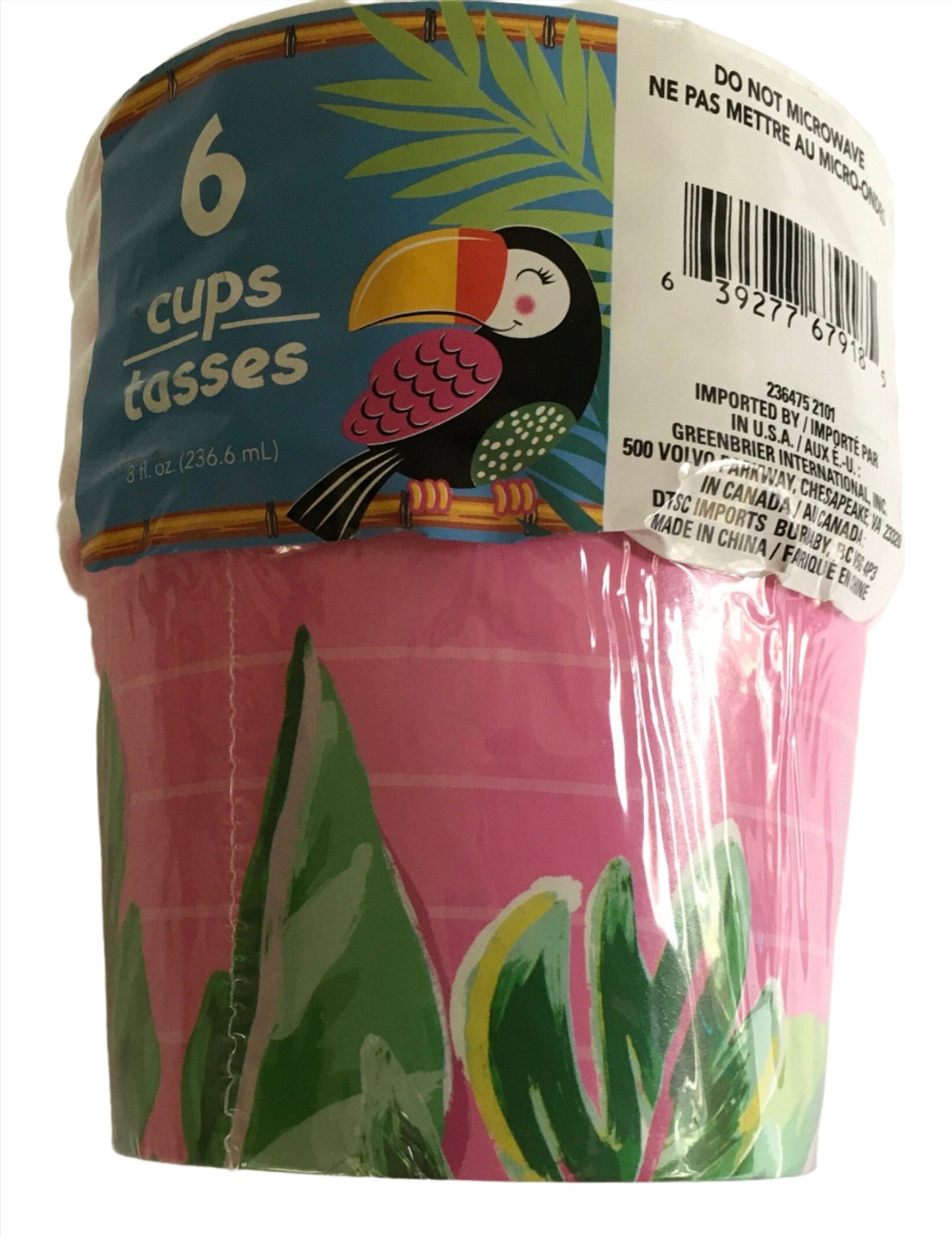 Tropical Luau "Tropical Vibes" Paper Treat Cups 6ct