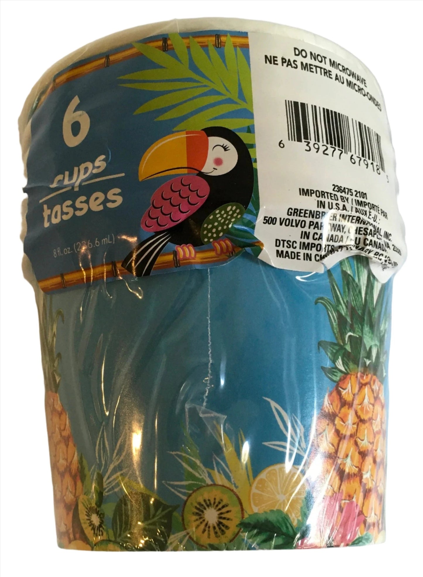 Tropical Luau "Tough but Sweet" Paper Treat Cups 6ct