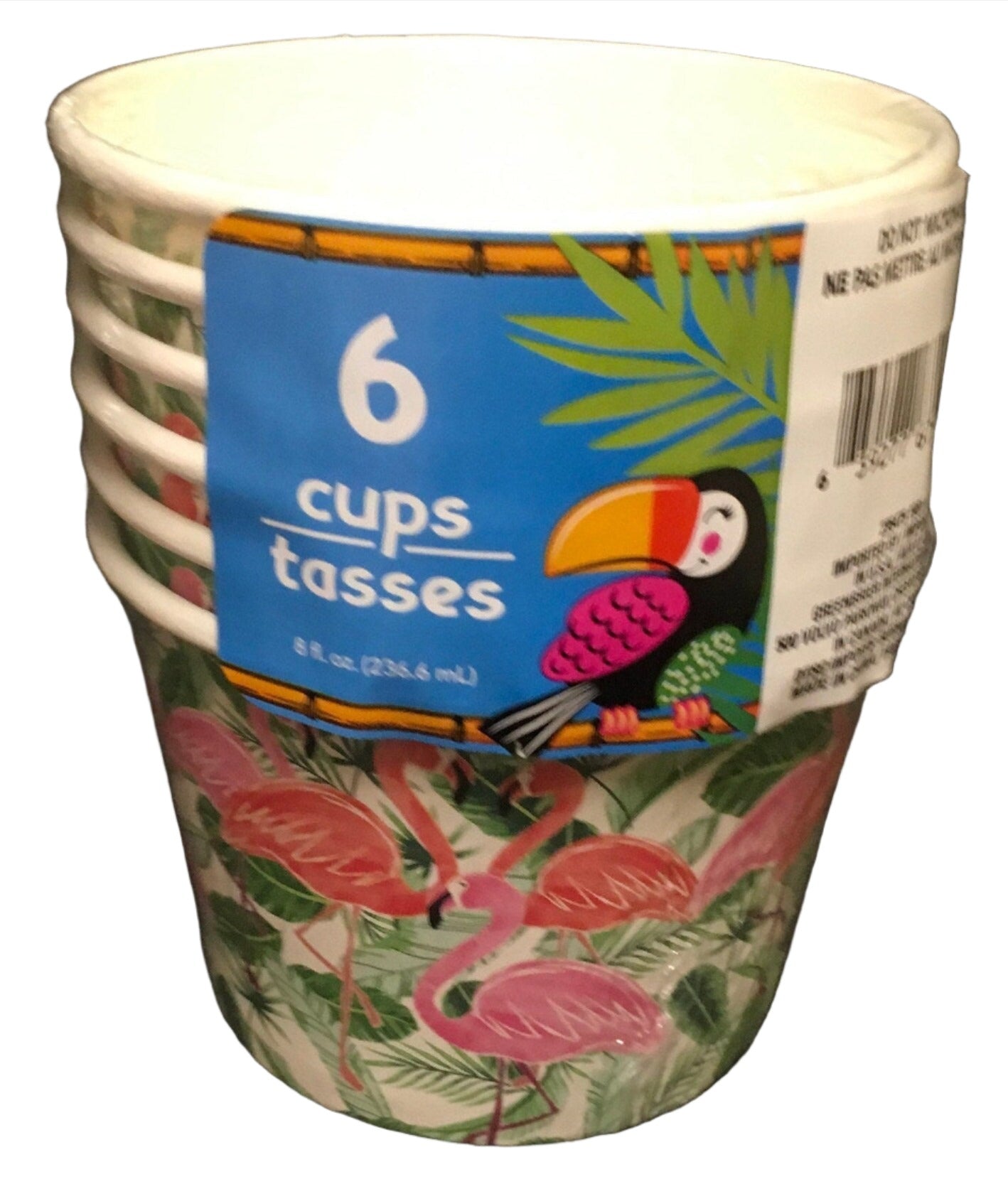 Tropical Luau "Flamingos" Paper Treat Cups 6ct